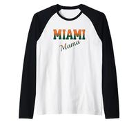 Retro Miami Mama Vintage Design Classic Cute Miami Mama Camiseta Manga Raglan