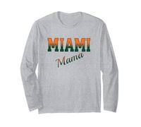 Retro Miami Mama Vintage Design Classic Cute Miami Mama Manga Larga
