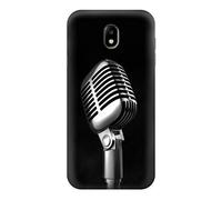 Retro Microphone Jazz Music Funda Carcasa Case para Samsung Galaxy J7 (2017) EU Version