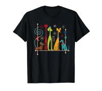 Retro Mid-Century Modern Dog 50's 60's Style Funny Dog Cute Camiseta gráfica económica, Hombre, Negro, M