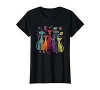 Retro Mid-Century Modern Dog 50's 60's Style Funny Dog Cute Camiseta gráfica económica, Mujer, Negro, M