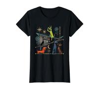 Retro Mid-Century Modern Dog 50's 60's Style Funny Dog Cute Camiseta gráfica económica, Mujer, Negro, XS