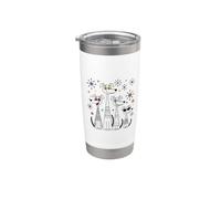 Retro Mid-Century Modern Dog 50's 60's Style Funny Dog Cute Vaso térmico de acero inoxidable de doble pared