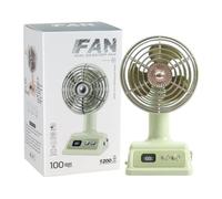 Retro Mini Fan - 100-Speed USB Desk Cooler | Digital Display Air Circulator | Portable Breeze For Bedroom, Study, Dorm, Camping, Makeup, Office, & Travel