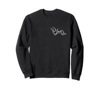 Retro Minimalist Line Art Long Haired Dachshund Pocket Love Sudadera