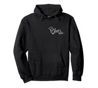 Retro Minimalist Line Art Long Haired Dachshund Pocket Love Sudadera con Capucha