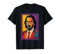 Retro Modern Art Face Design Vibrant Camiseta