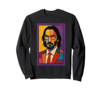 Retro Modern Art Face Design Vibrant Sudadera