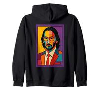 Retro Modern Art Face Design Vibrant Sudadera con Capucha