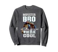 Retro Monster Bro como Normal Hermano Pero Wheelie Cool Bruh Sudadera