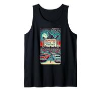 Retro Monster Horror Drive-In Diseño de Halloween Camiseta sin Mangas