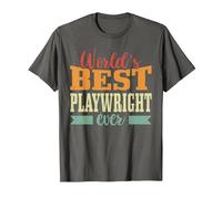 Retro Motif Worlds Best Playwright Camiseta, Hombre, Asfalto, L