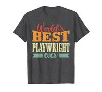Retro Motif Worlds Best Playwright Camiseta, Hombre, Jaspeado Oscuro, L