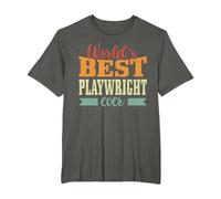 Retro Motif Worlds Best Playwright Camiseta, Hombre Tallas Grandes, Asfalto, 2X Alto