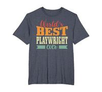Retro Motif Worlds Best Playwright Camiseta, Hombre Tallas Grandes, Azul Jaspeado, 3X Alto