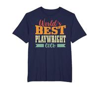 Retro Motif Worlds Best Playwright Camiseta, Hombre Tallas Grandes, Azul Marino, 3X Alto