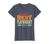 Retro Motif Worlds Best Playwright Camiseta, Mujer, Azul Jaspeado, 3XL