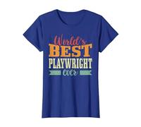 Retro Motif Worlds Best Playwright Camiseta, Mujer, Azul Real, L