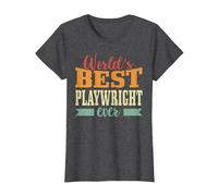 Retro Motif Worlds Best Playwright Camiseta, Mujer, Jaspeado Oscuro, 3XL