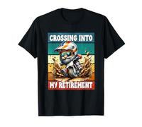 Retro Motocross Dad Gnome Crossing Into My Retirement Camiseta