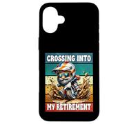 Retro Motocross Dad Gnome Crossing Into My Retirement Carcasa para iPhone 16 Plus