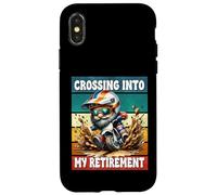 Retro Motocross Dad Gnome Crossing Into My Retirement Carcasa para iPhone X/XS