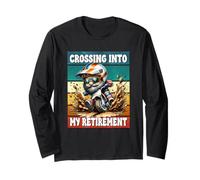 Retro Motocross Dad Gnome Crossing Into My Retirement Manga Larga