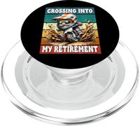 Retro Motocross Dad Gnome Crossing Into My Retirement PopSockets PopGrip para MagSafe