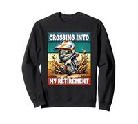 Retro Motocross Dad Gnome Crossing Into My Retirement Sudadera