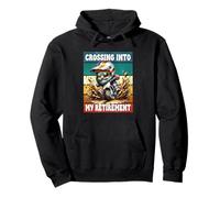 Retro Motocross Dad Gnome Crossing Into My Retirement Sudadera con Capucha