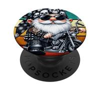 Retro Motorcycle Grandpa GNOME For Biker Vintage Dad Life PopSockets PopGrip Adhesivo