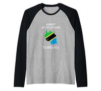 Retro Mount Kilimanjaro Tanzania Bandera de Tanzania Envejecida Camiseta Manga Raglan