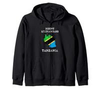 Retro Mount Kilimanjaro Tanzania Bandera de Tanzania Envejecida Sudadera con Capucha