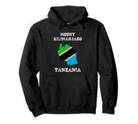 Retro Mount Kilimanjaro Tanzania Bandera de Tanzania Envejecida Sudadera con Capucha
