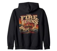 Retro Mountain Cross El Fuego Todavía Arde Sudadera con Capucha