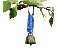 Retro Mountaineering Belt - Carabiner Cow Bell, Keychain | Vintage Outdoor Ornament Accessory, Metal Hiking Ringer Clasp Hardware Component with Antique Style