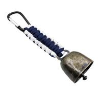 Retro Mountaineering Belt - Carabiner Cow Bell, Keychain | Vintage Outdoor Ornament Accessory, Metal Hiking Ringer Clasp Hardware Component with Antique Style