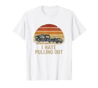 Retro Mountains I Hate Pull out Funny Camping Tent Camiseta gráfica económica, Hombre, Blanco, L