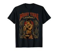 Retro Muay Thai Shorts Boxeo Tailandés Luchador Estilo Camiseta