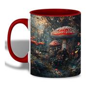 Retro Mug Taza de cerámica de setas mágicas Con funcionalidad Taza de gráfico 330ML para Regalo para padres,Desayuno,Café time,Regalo de fin de curso