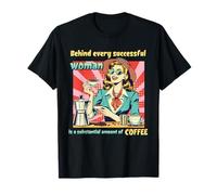 Retro Mujer Amantes de la Cafeína y Mujeres Empoderadas Pop Art Camiseta