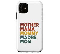 Retro Multilingual Mom Typography Bold Motherhood Statement Carcasa para iPhone 11