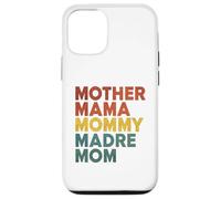 Retro Multilingual Mom Typography Bold Motherhood Statement Carcasa para iPhone 12/12 Pro