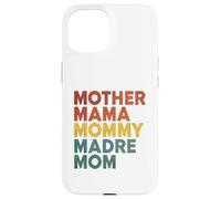 Retro Multilingual Mom Typography Bold Motherhood Statement Carcasa para iPhone 15