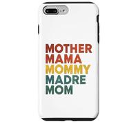Retro Multilingual Mom Typography Bold Motherhood Statement Carcasa para iPhone 7 Plus/8 Plus