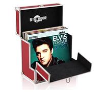Retro Music - Caja de Almacenamiento para Discos de Vinilo de 12" de Aluminio con Solapa Frontal abatible para un Mejor Acceso a Tus Discos de Vinilo, con Capacidad para hasta 40 Discos de Vinilo,