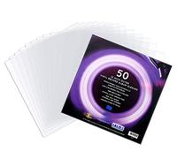 Retro musique Paquete de 50 fundas exteriores para discos de vinilo de 12 pulgadas, cubierta transparente para álbumes LP individuales, dobles, triples y plegables, fundas de polietileno resistentes y