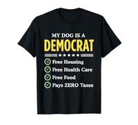 Retro My Dog is A Democrat Free Housing Funny Camiseta