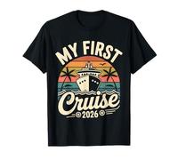 Retro My First Cruise 2026 Viaje de Vacaciones Familiares a Juego Camiseta
