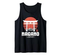 Retro Nagano Japón Torii Gate Japanese Kanji Souvenir Camiseta sin Mangas